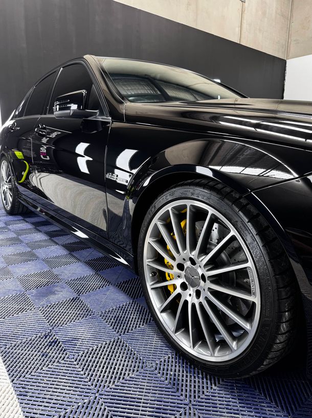 White luxury car interior cleaning
